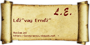 Lévay Ernő névjegykártya